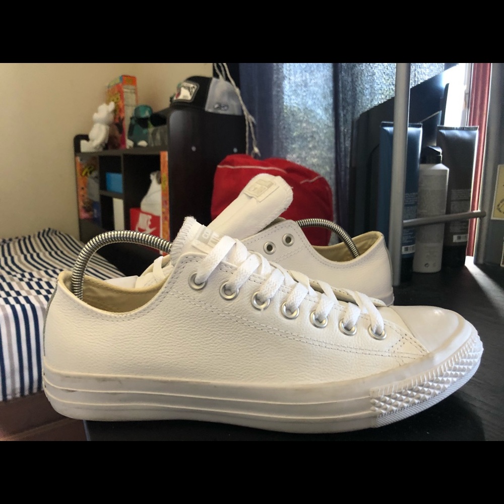 White Leather Converse